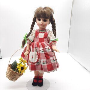 Madame Alexander Mary Mary Doll Brown Hair Basket Sunflowers Gardencore Whimsey